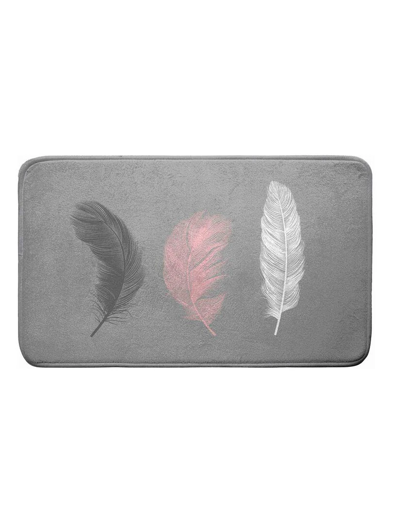 Tapis de bain Modele Plumes Gris