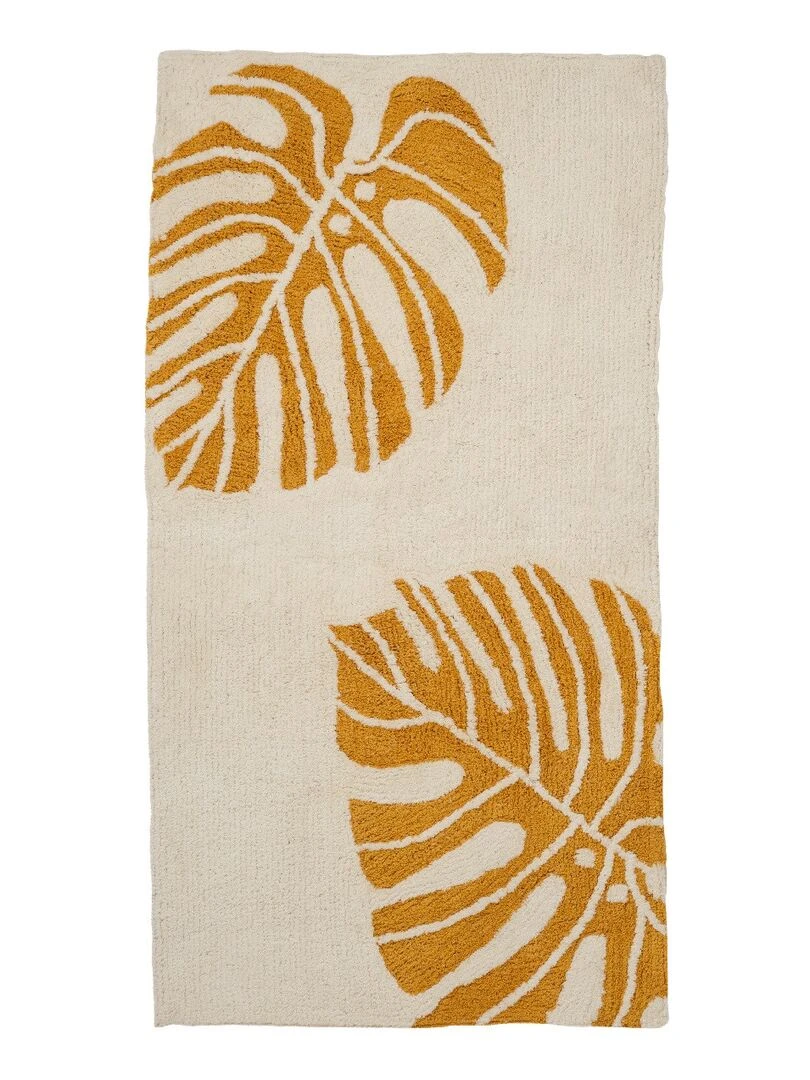 Guy Levasseur Tapis en coton fantaisie blanc et jaune blanc Blanc
