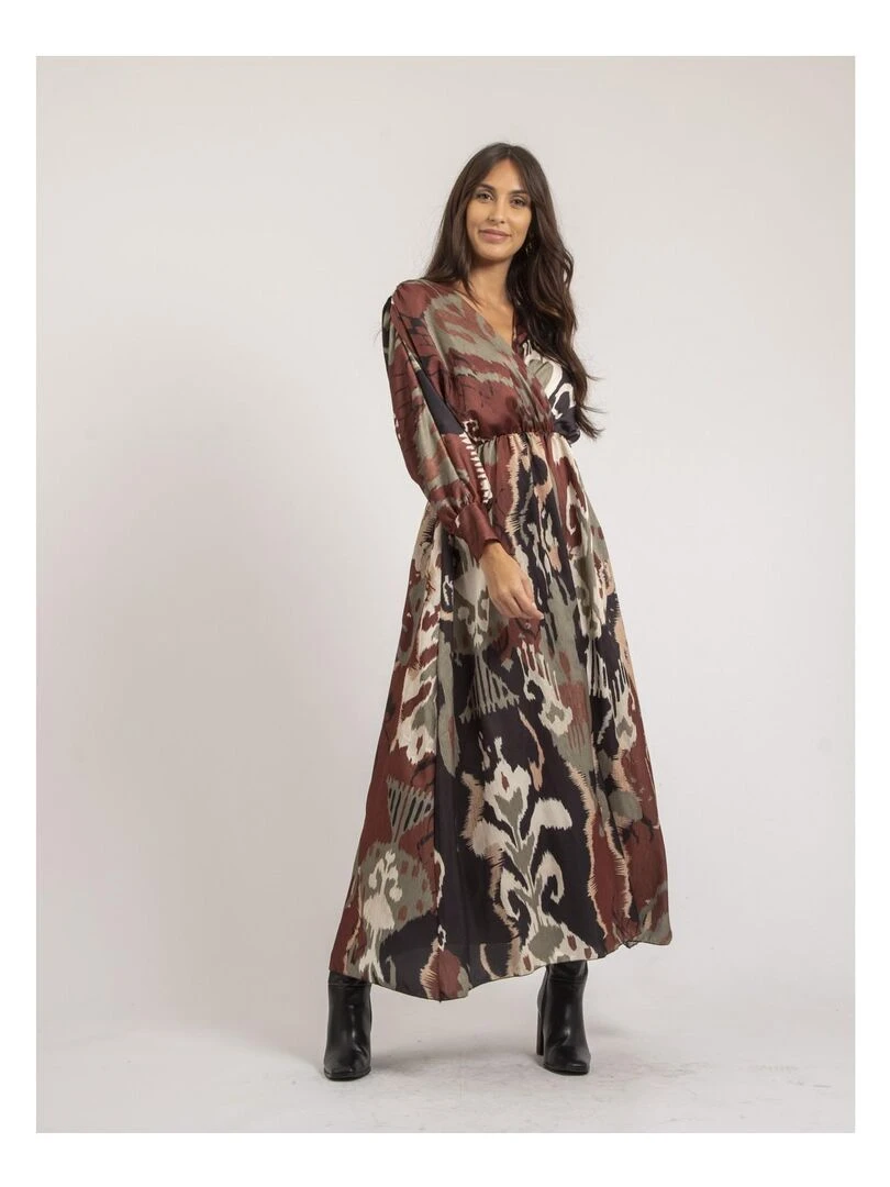 Robe longue motifs IVECA Kaki