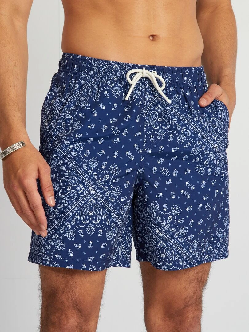 Short de bain avec imprimé Bleu/blanc
