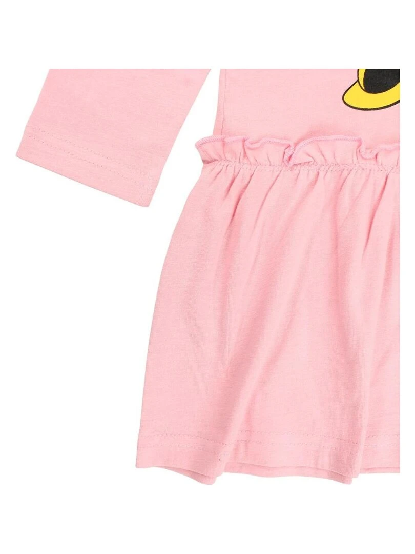 Disney   Robe fille imprimé Minnie en coton   Rose