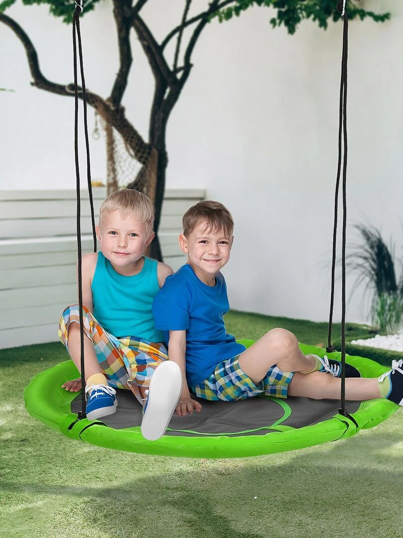 Balançoire nid d'oiseau ronde Ø 110 cm vert   Vert