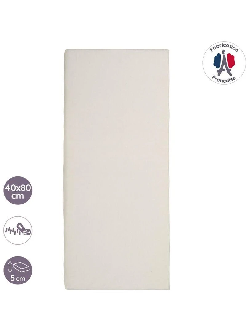 Matelas De Berceau   40 cm x 80 cm x 5 cm   Blanc