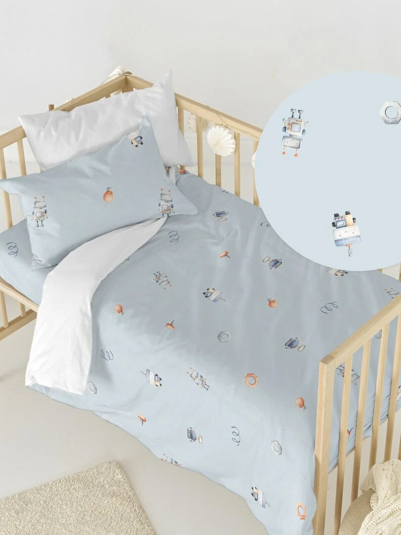Parure housse de couette 2 pièces Nut "Happyfriday" Blanc