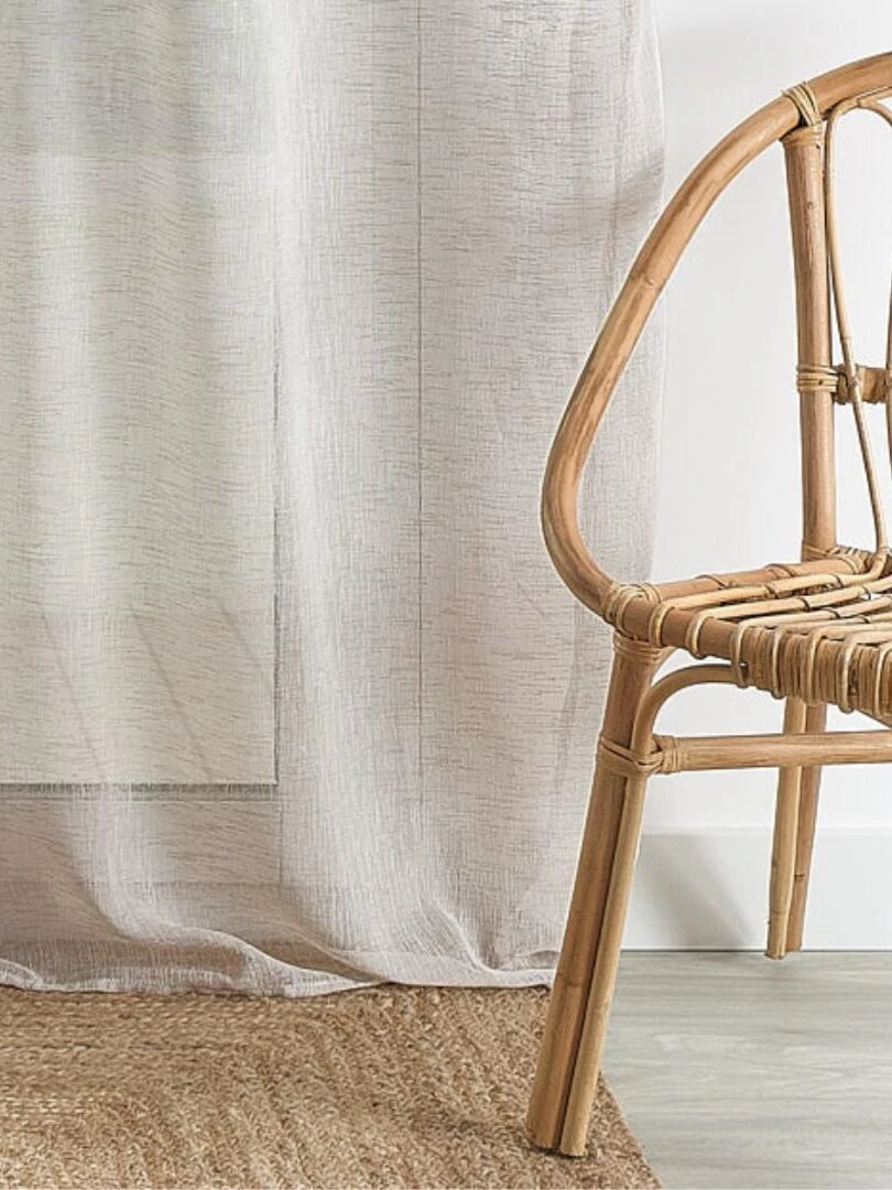 Voilage uni à anneaux   Beige clair