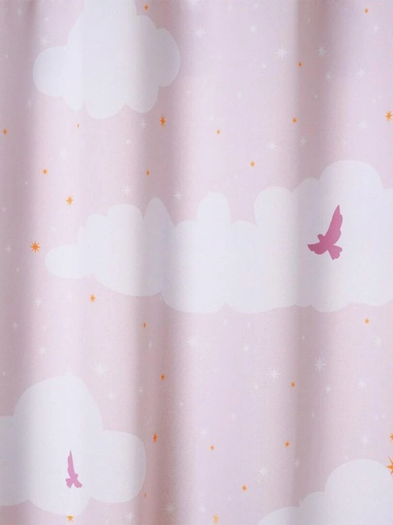 Rideau à œillets occultant château 135x260 Rose