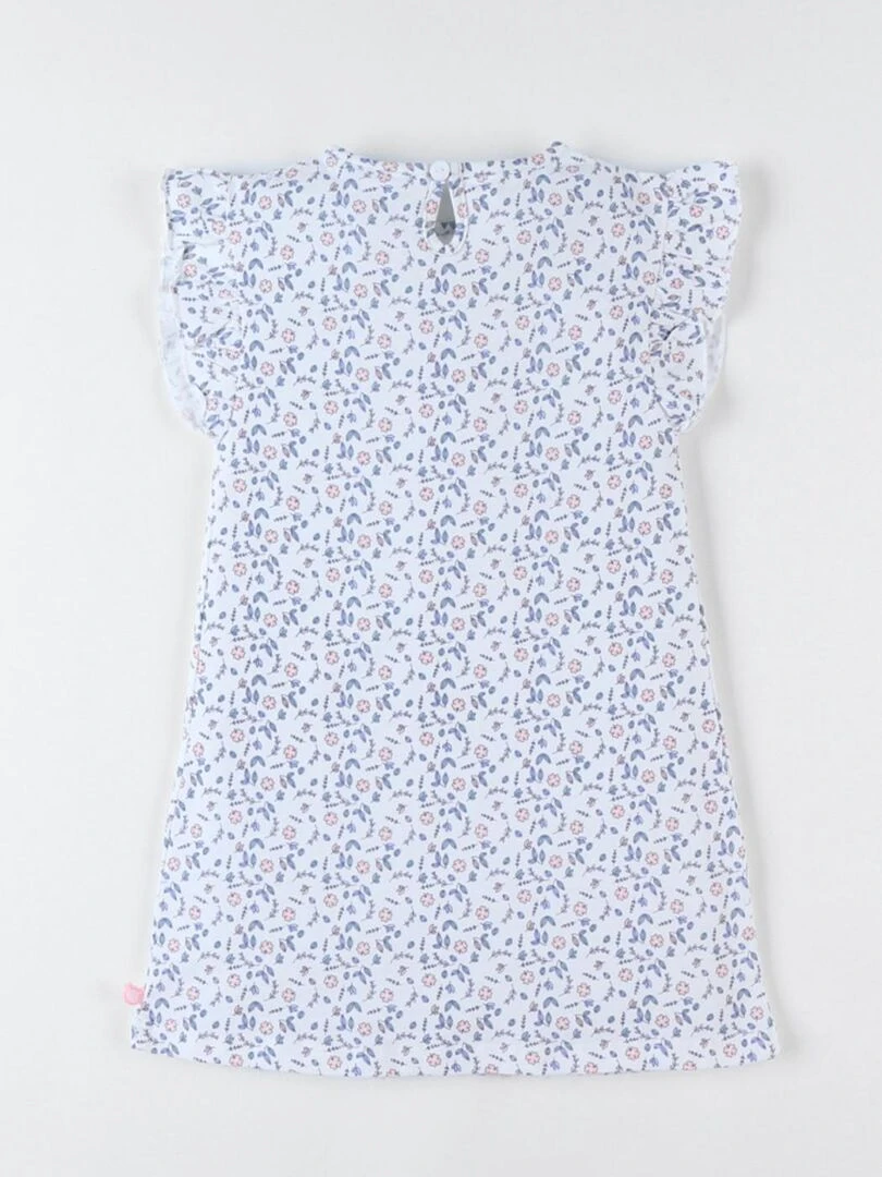 Robe de nuit fleurie en jersey  écru/bleu   Noukie's   Bleu