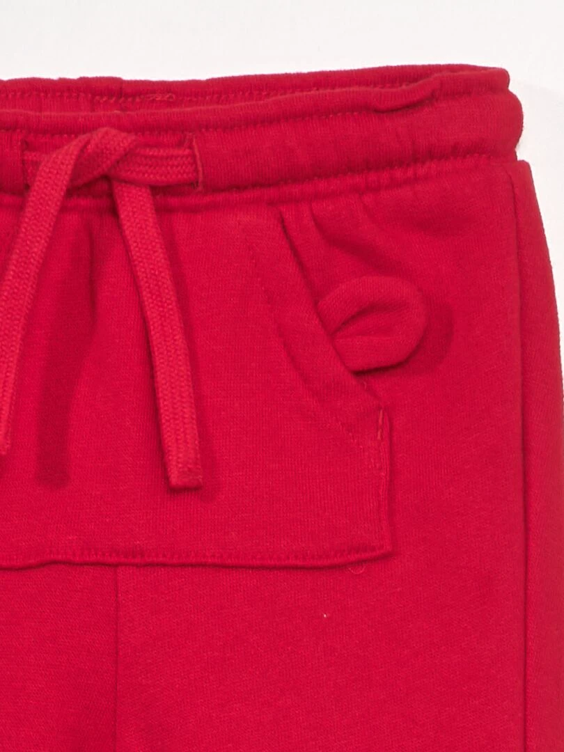 Pantalon jogging avec poche kangourou rouge
