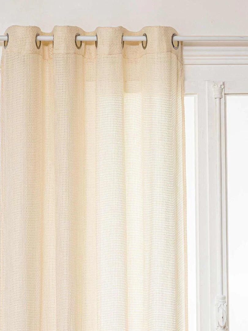 Voilage tamisant Effet maille Beige
