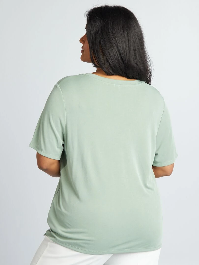 T shirt manches courtes stretch   Vert