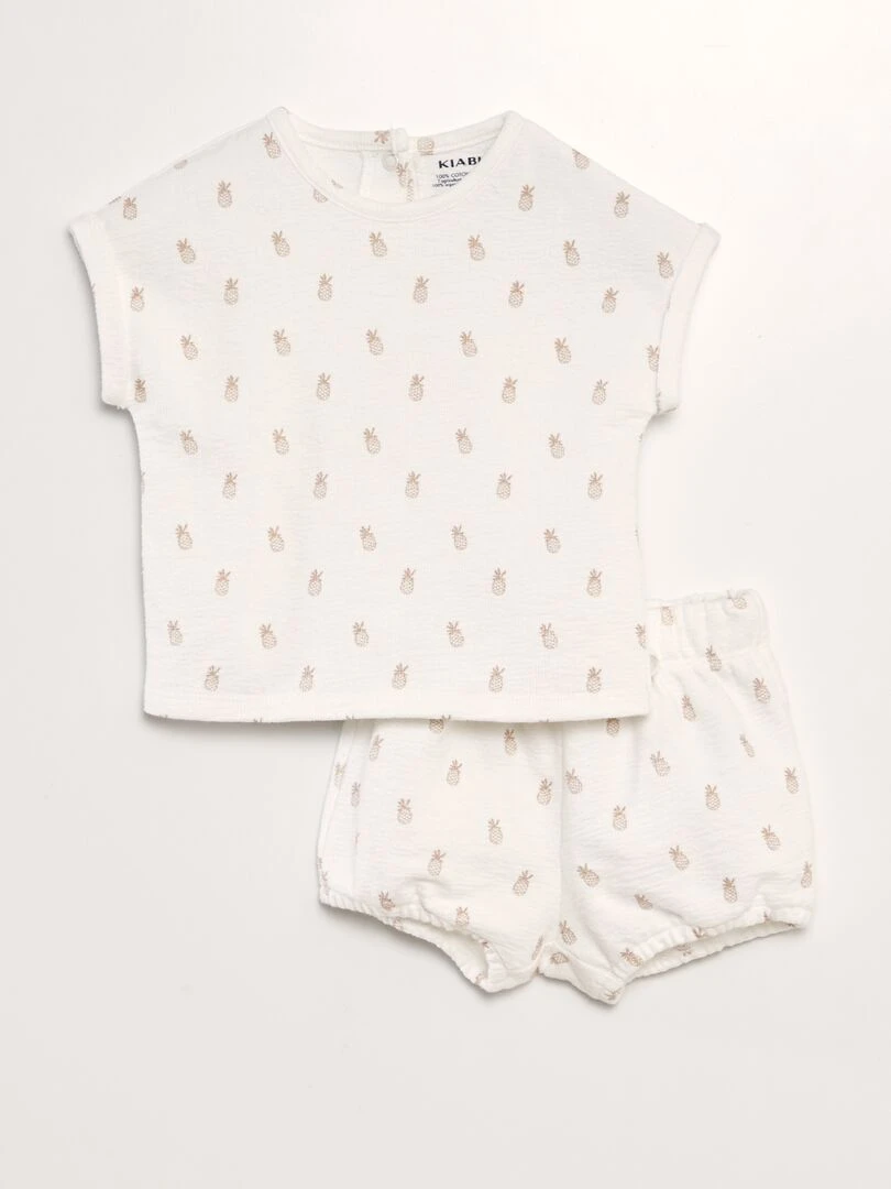 Ensemble t shirt + bloomer 2 pièces Blanc