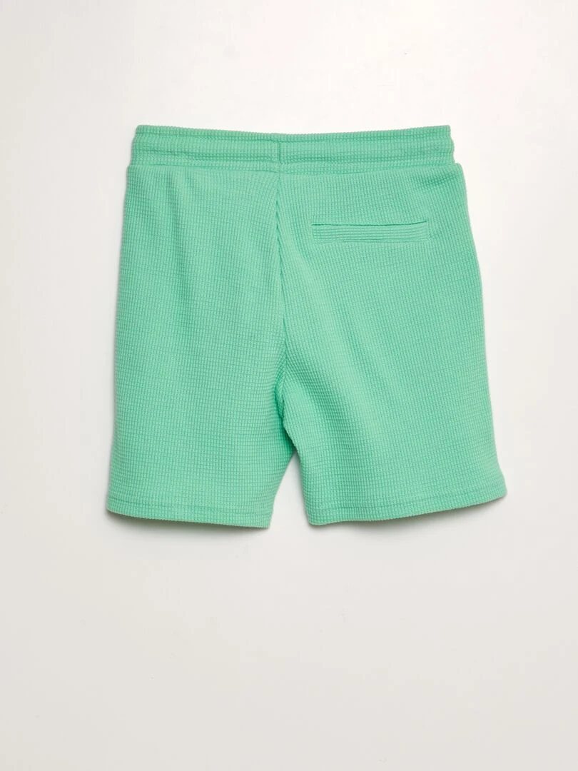 Short en nid d'abeilles Vert pomme