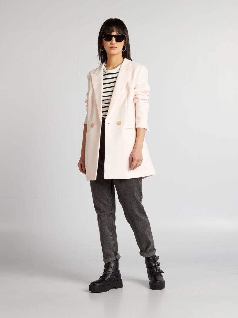 Veste longue de tailleur   Rose pâle