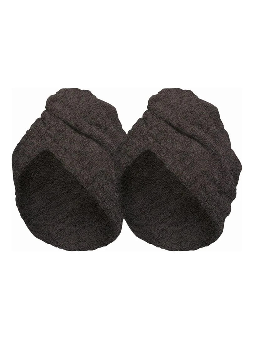Lot de 2 Serviette Sèche Cheveux Marron Marron