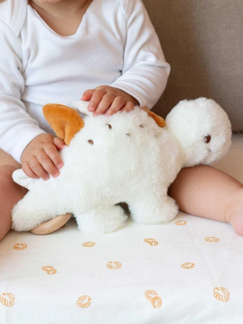 Peluche musicale en forme de dinosaure pour bébé   Ecru