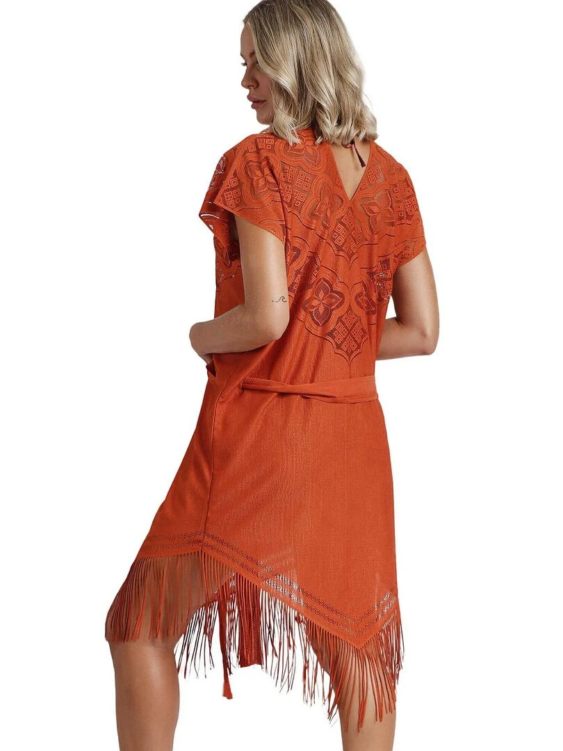 Tunique de plage Sunset Palm Orange