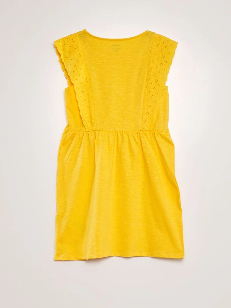 Robe avec broderies anglaises Jaune