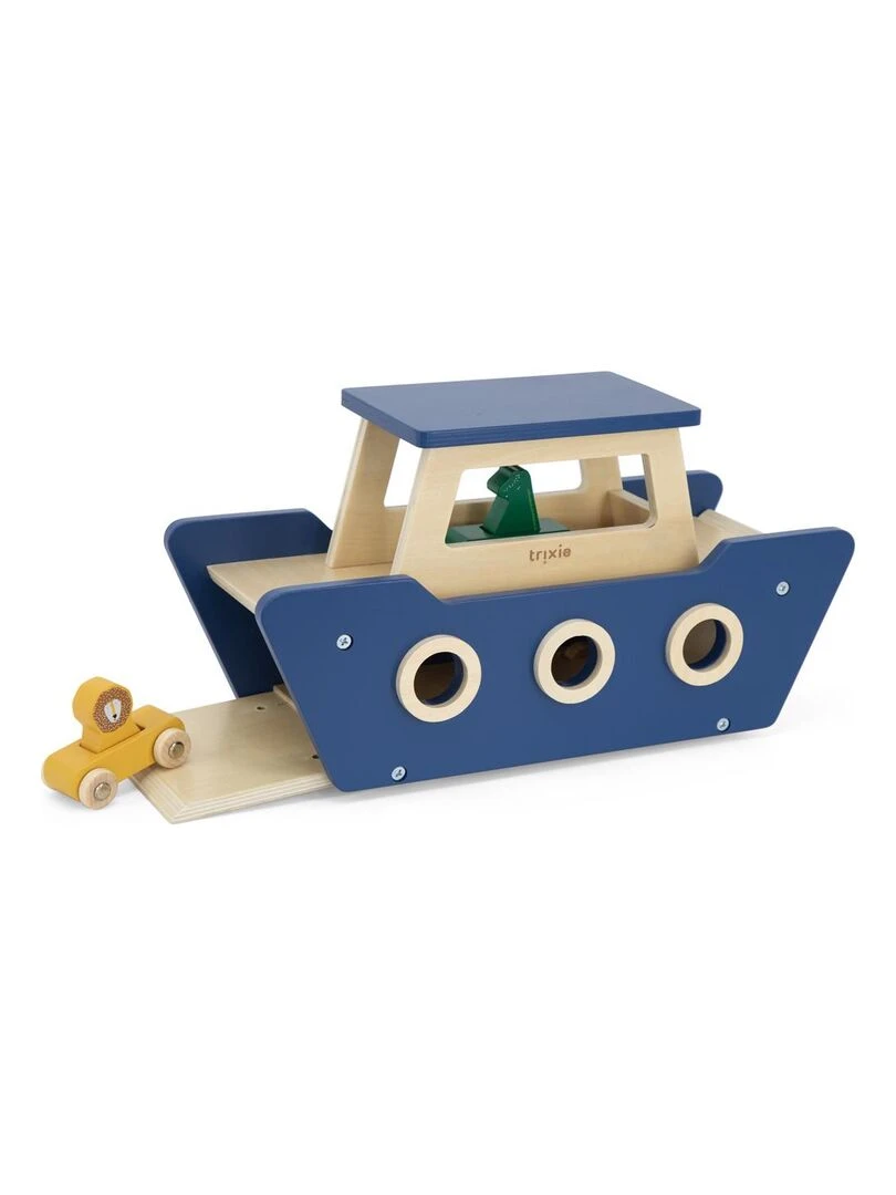 Ferry en bois   Montez à bord !   Bleu