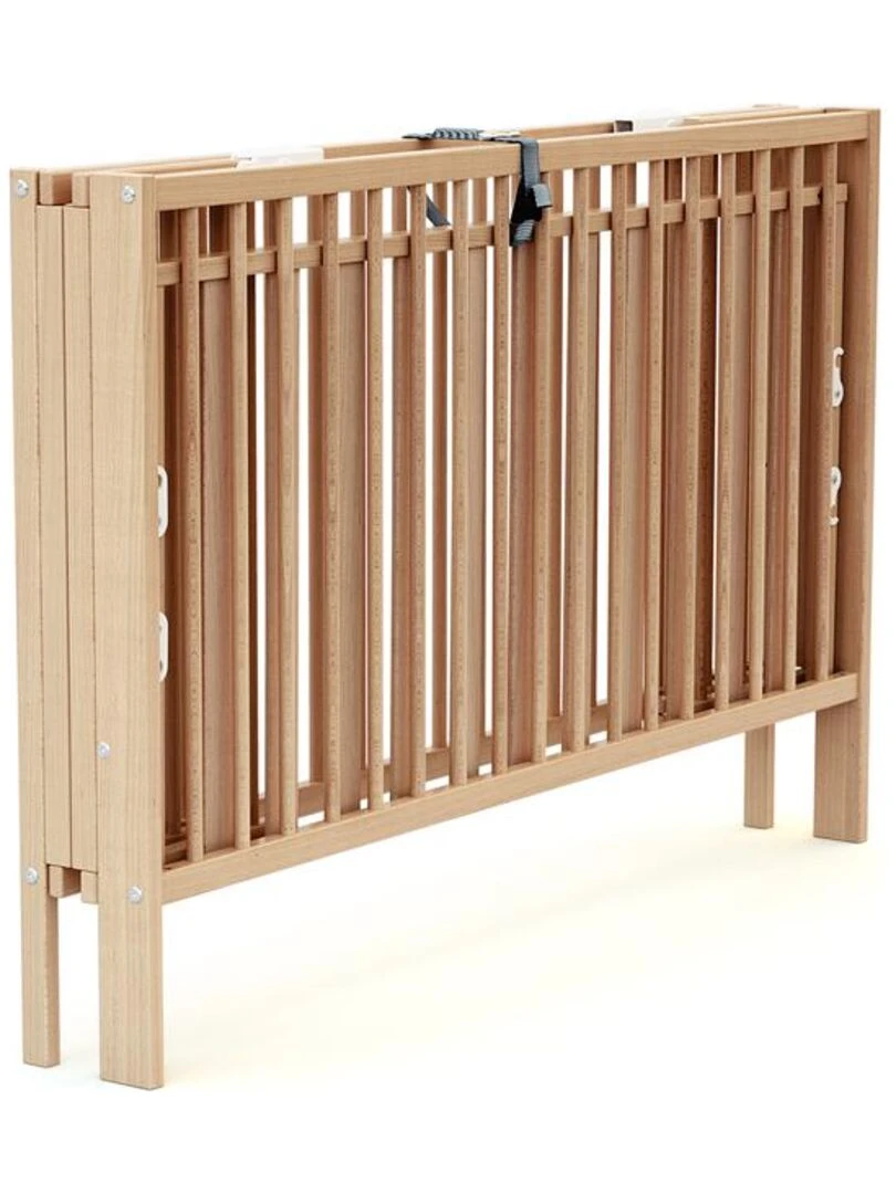 AT4 Lit bébé pliant ESSENTIEL en bois Marron clair
