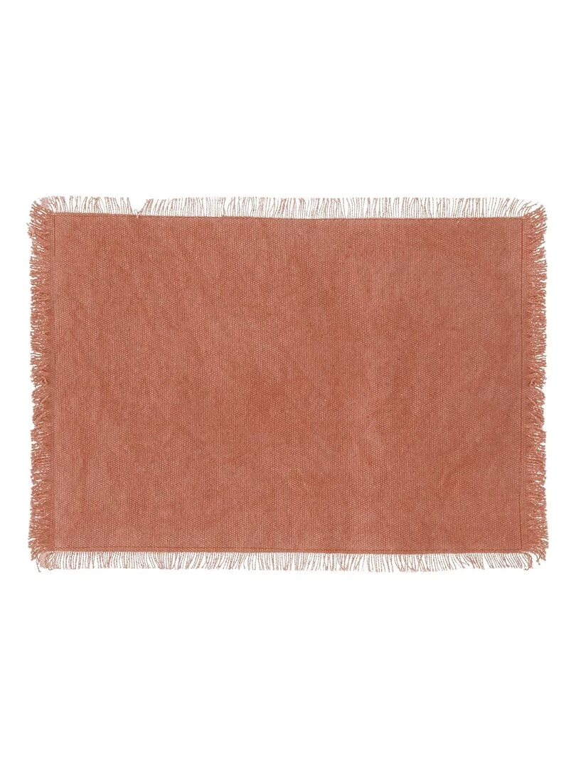 Set de table à franges Orange corail