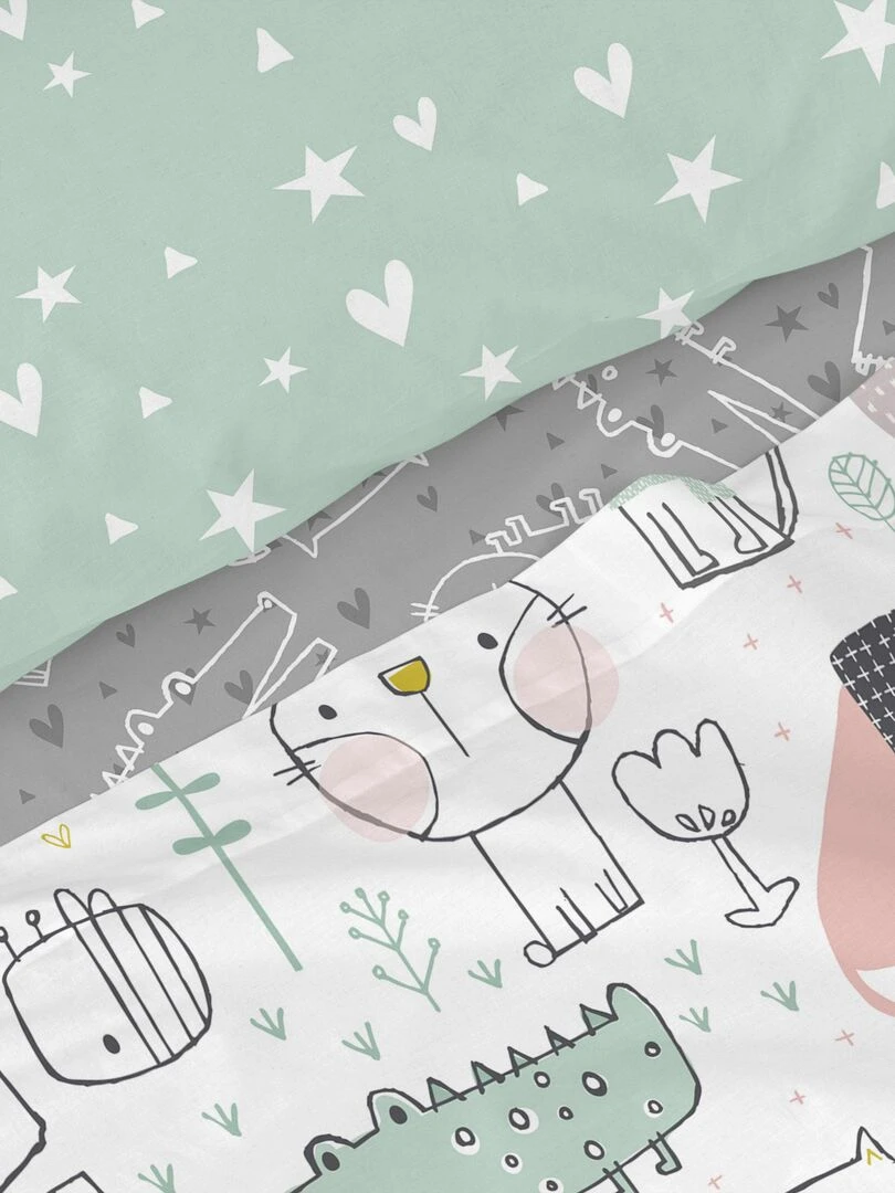 Parure de lit 2 pièces Best buddies "Happyfriday"   Blanc