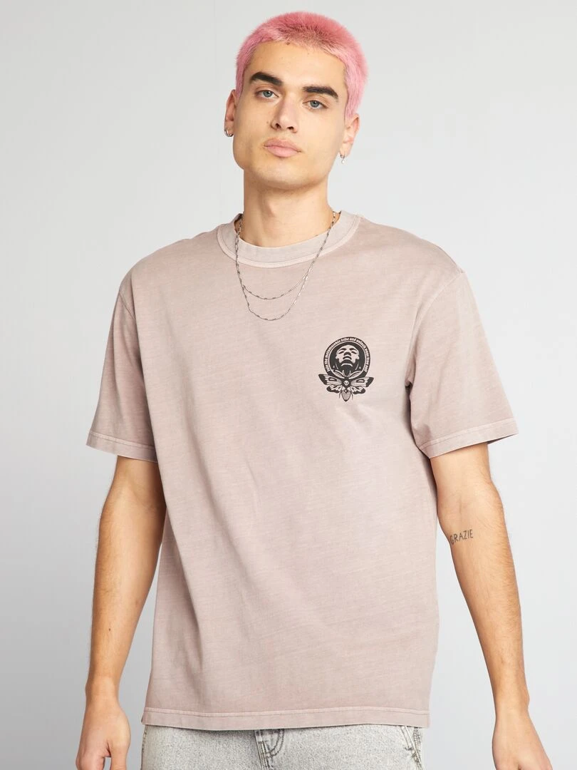 T shirt à imprimé poitrine   Violet