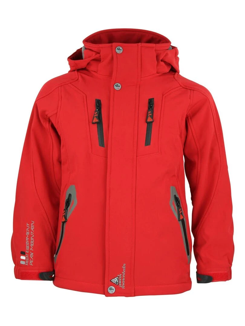 Blouson de ski garçon ECILO PEAK MOUNTAIN Rouge