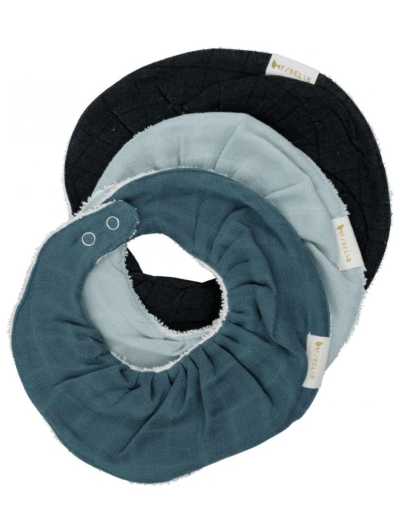 Lot de 3 bavoirs bandanas Moon Beam Bleu