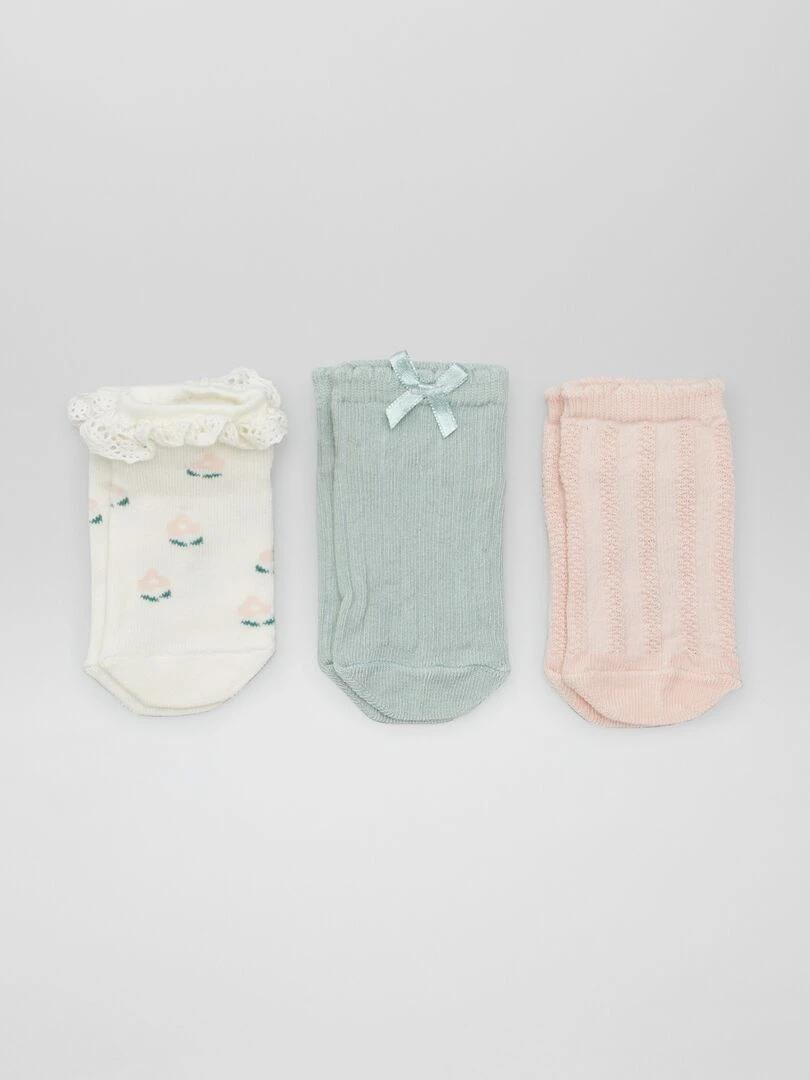 Lot de 3 paires de chaussettes fantaisies Pastel