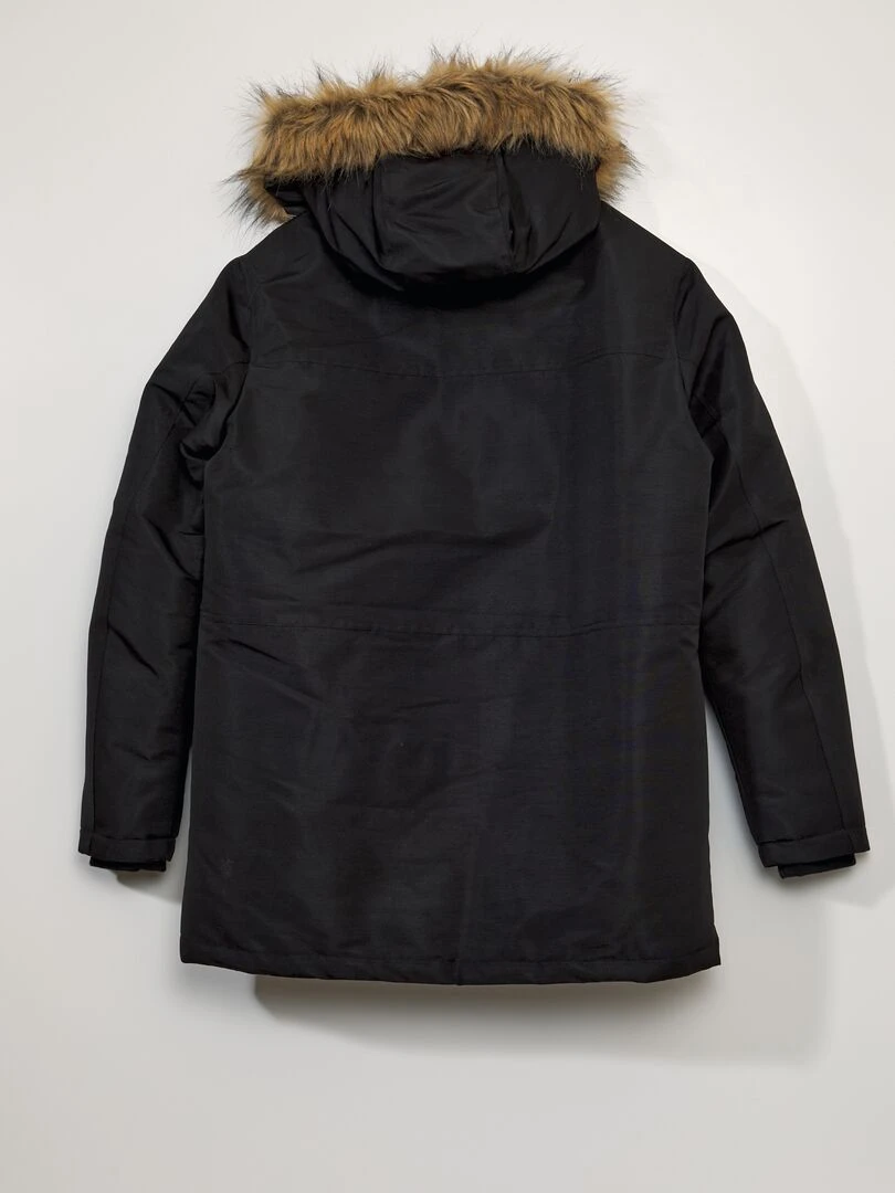 Parka à capuche noir