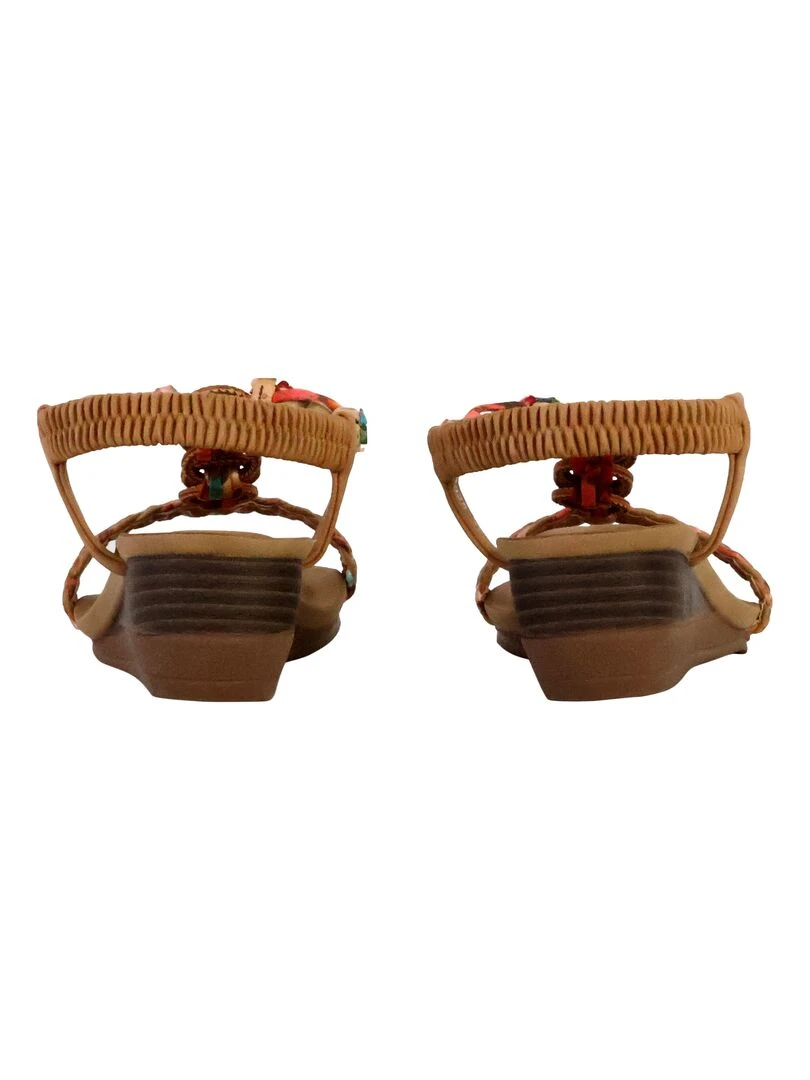 Sandales Compensées à Elastique The Divine Factory   Marron