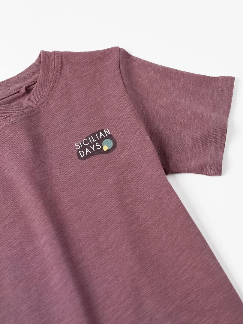 T shirt à manches courtes pour garçon 'Sicilian Days' manches courtes   Violet