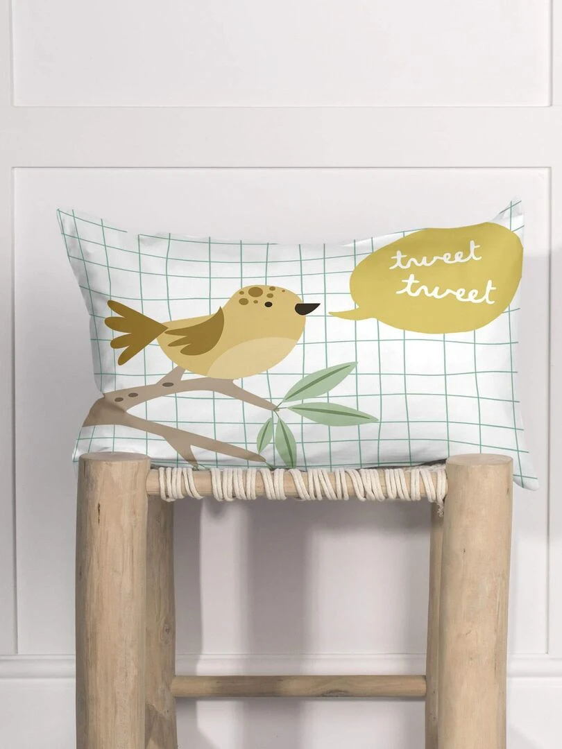 Housse de coussin Happy sloth "Happyfriday"   Blanc