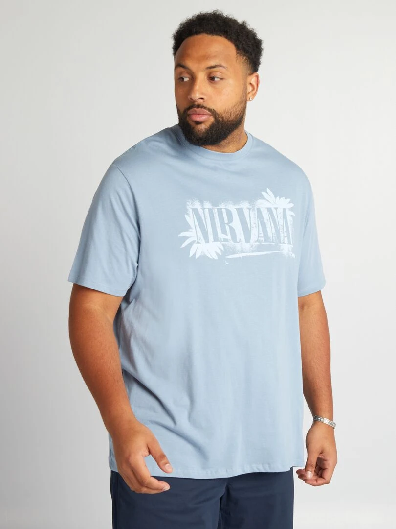 Tee shirt 'Nirvana' à manches courtes Bleu