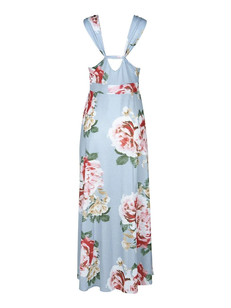 Robe longue estivale Hawaii   Gris