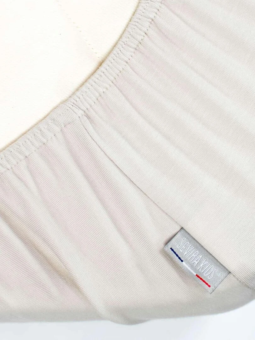Drap housse en coton jersey  Uni   Beige