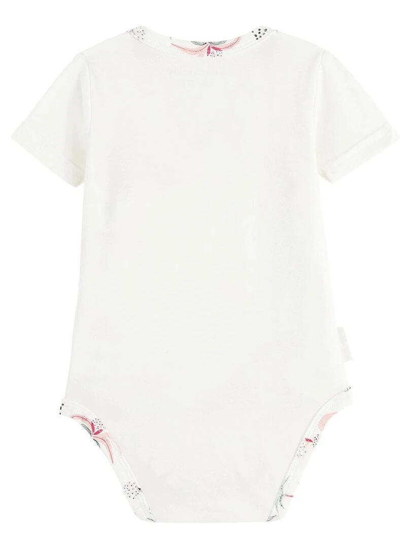 Lot de 2 bodies bébé manches courtes ouverture croisée Bahia   Rose