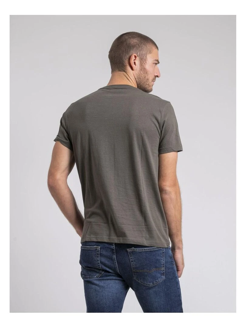 T shirt col rond pur coton JOAKIM Kaki