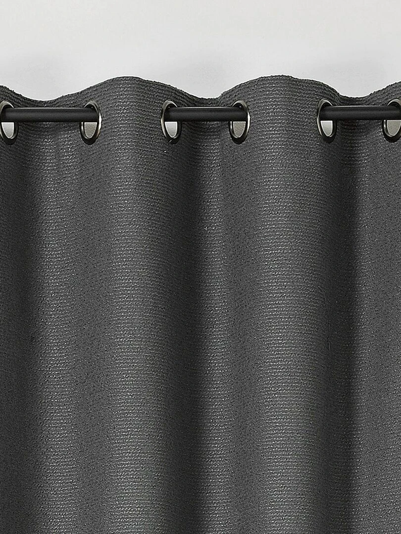 Rideau à l'aspect texturé en bouclette Gris foncé
