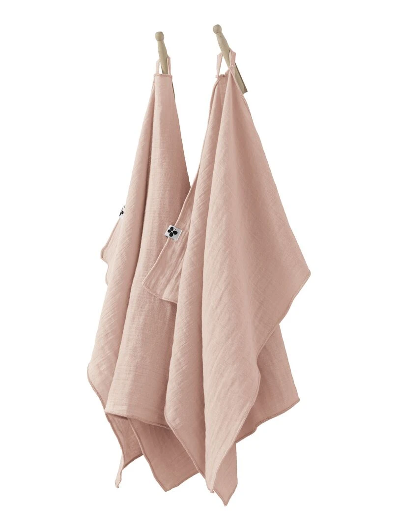 Lot de 2 essuie mains Gaze de coton Collection Gaia Jaune