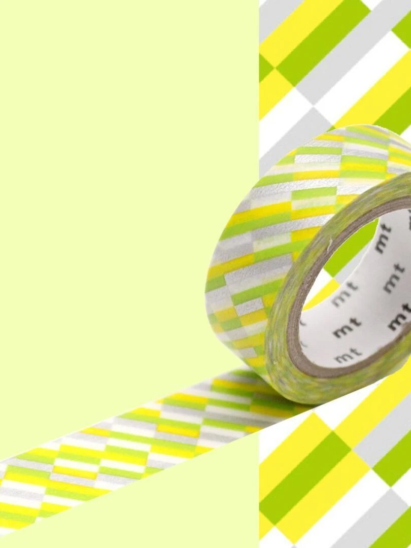 Masking tape mosaïque   Argent et vert   1 5 cm x 7 m   N/A