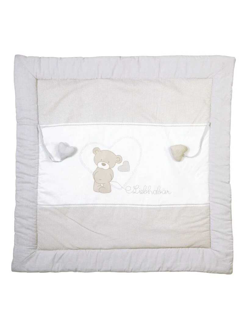 ROBA Tapis D'éveil "Lovely Bear" 100 x 100 Revêtement Pour Parc D'enfant Gris clair