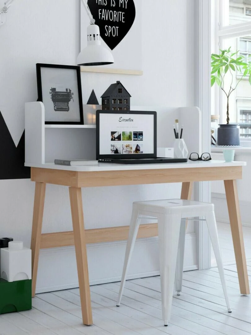 Bureau enfant Yuki   AKITEN RETAIL   Blanc Marron