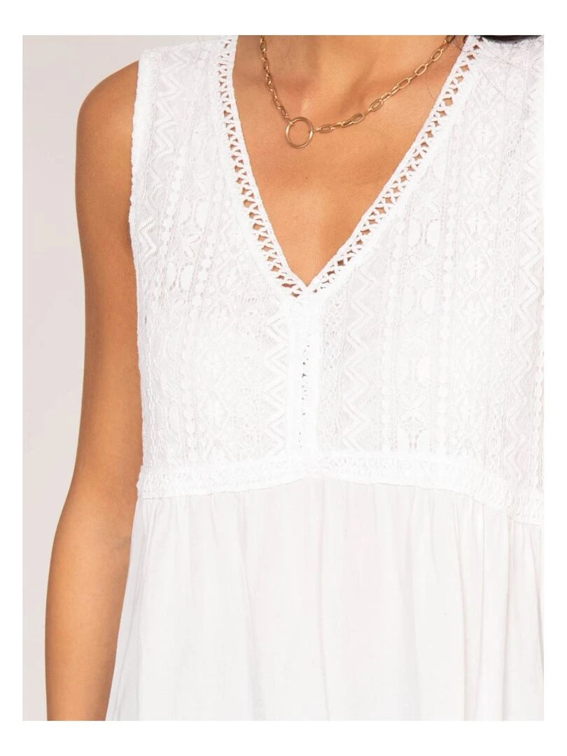 Top dentelle FLOA   Blanc