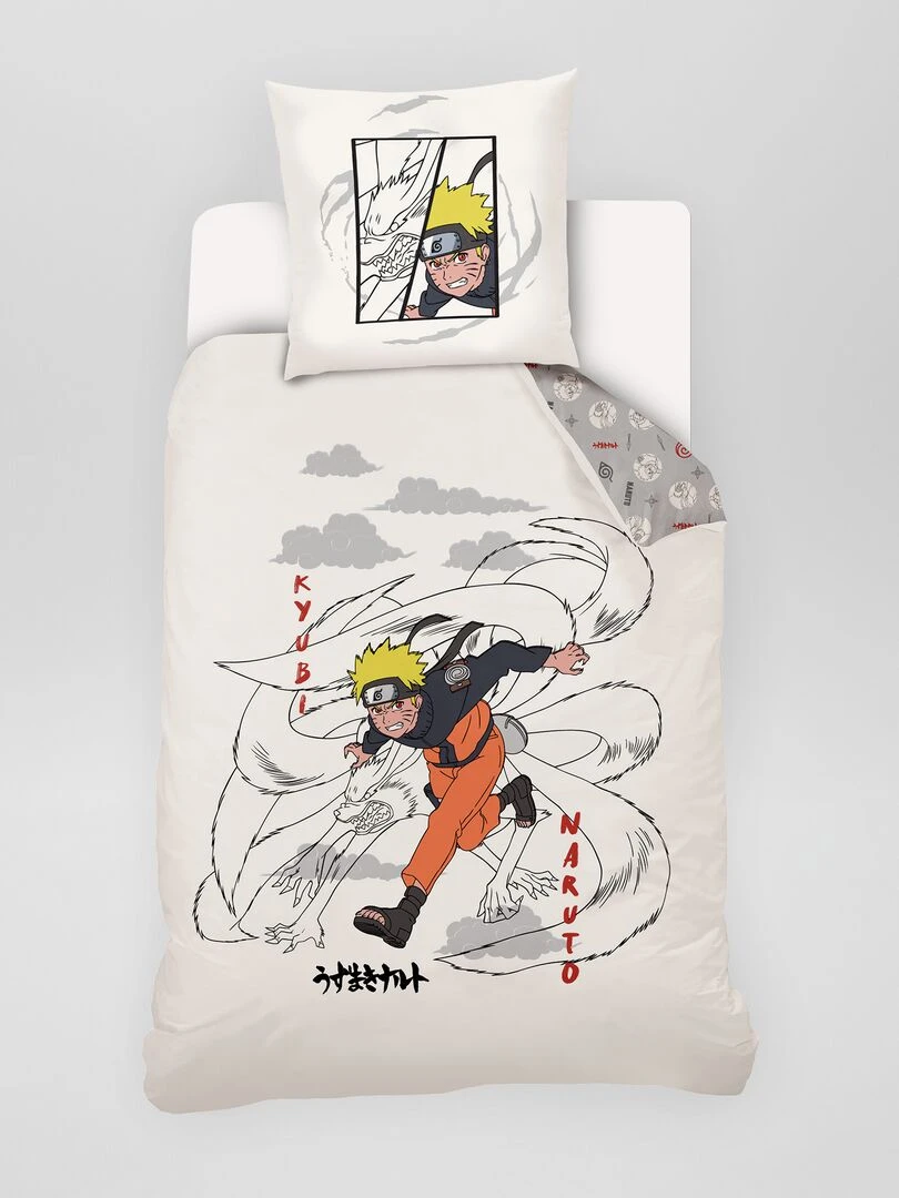 Parure de lit 'Naruto' 1 personne blanc