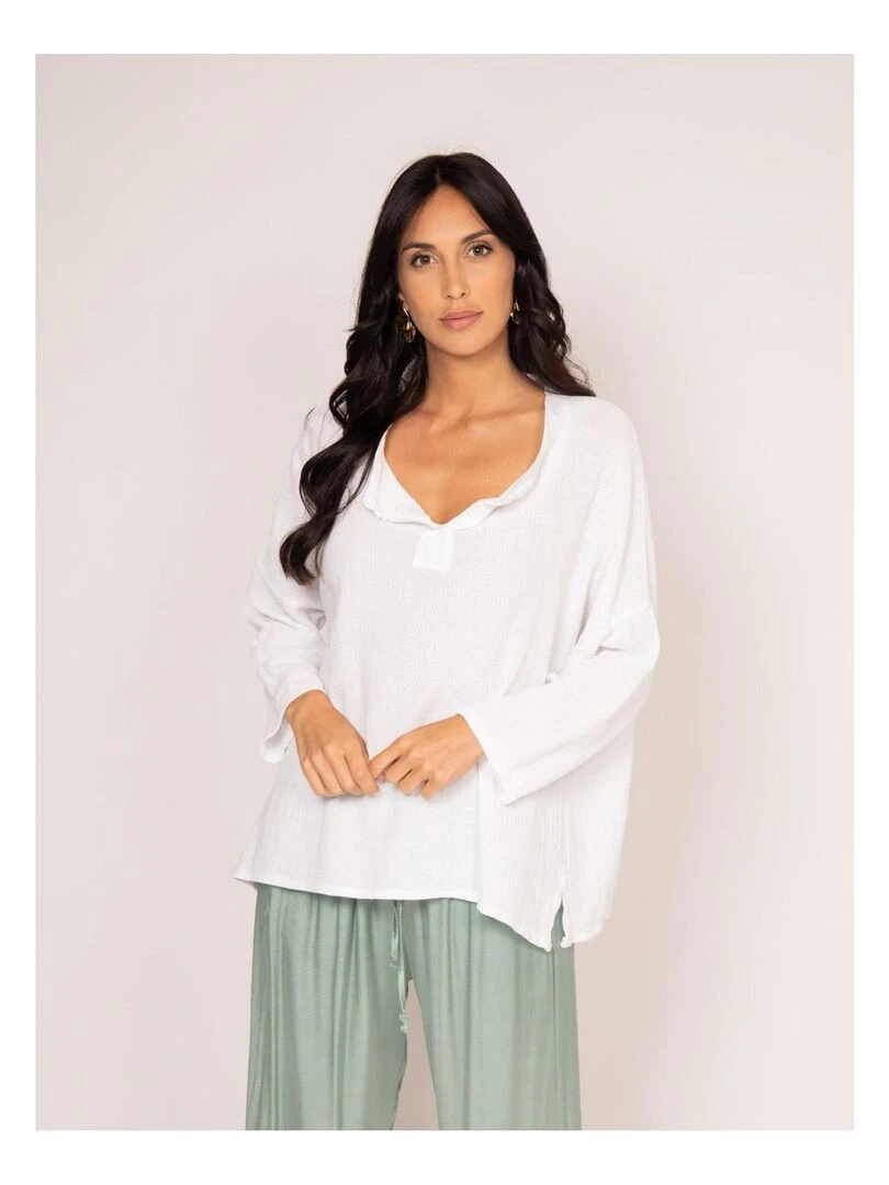 Blouse manches 3/4 FIORETA Blanc