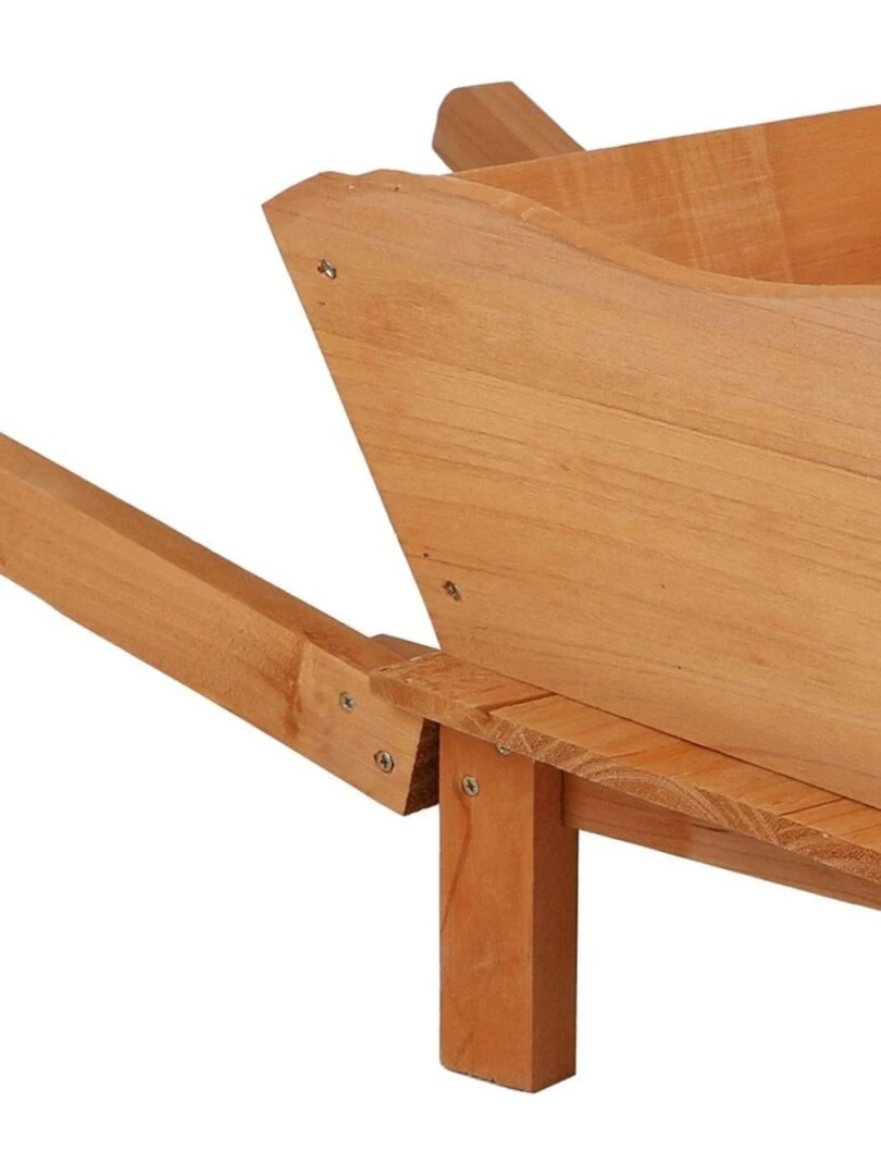 Porte plantes brouette bois naturel Beige
