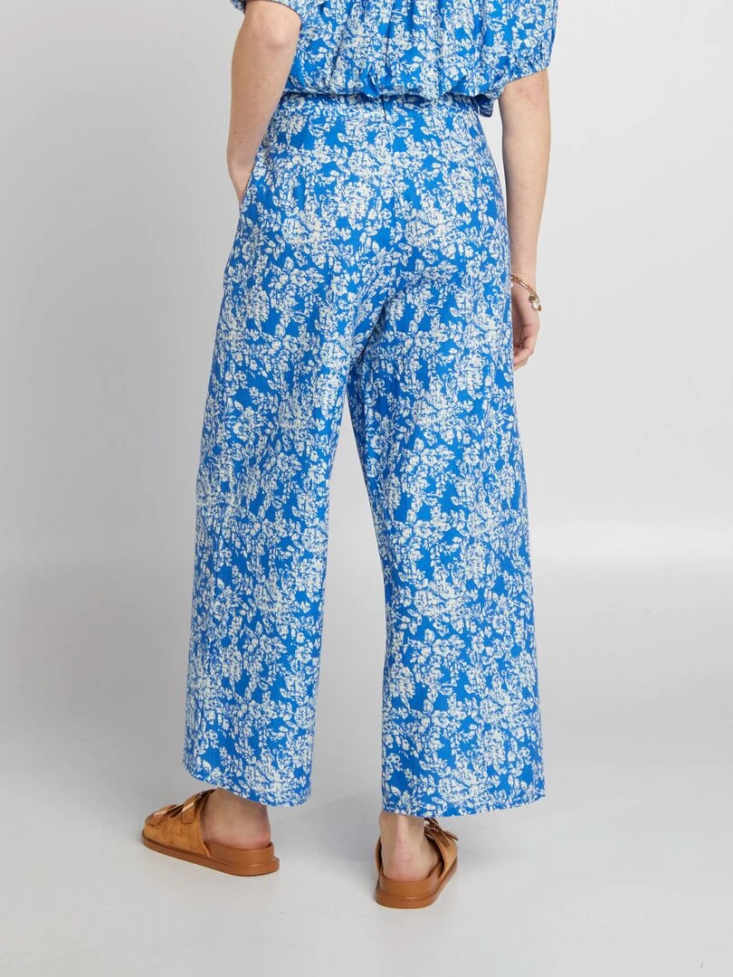Pantalon large imprimé   Bleu