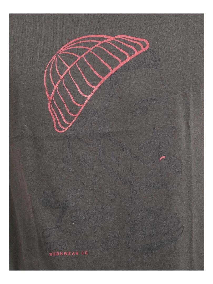 T shirt col rond pur coton JOUANCY   Gris foncé