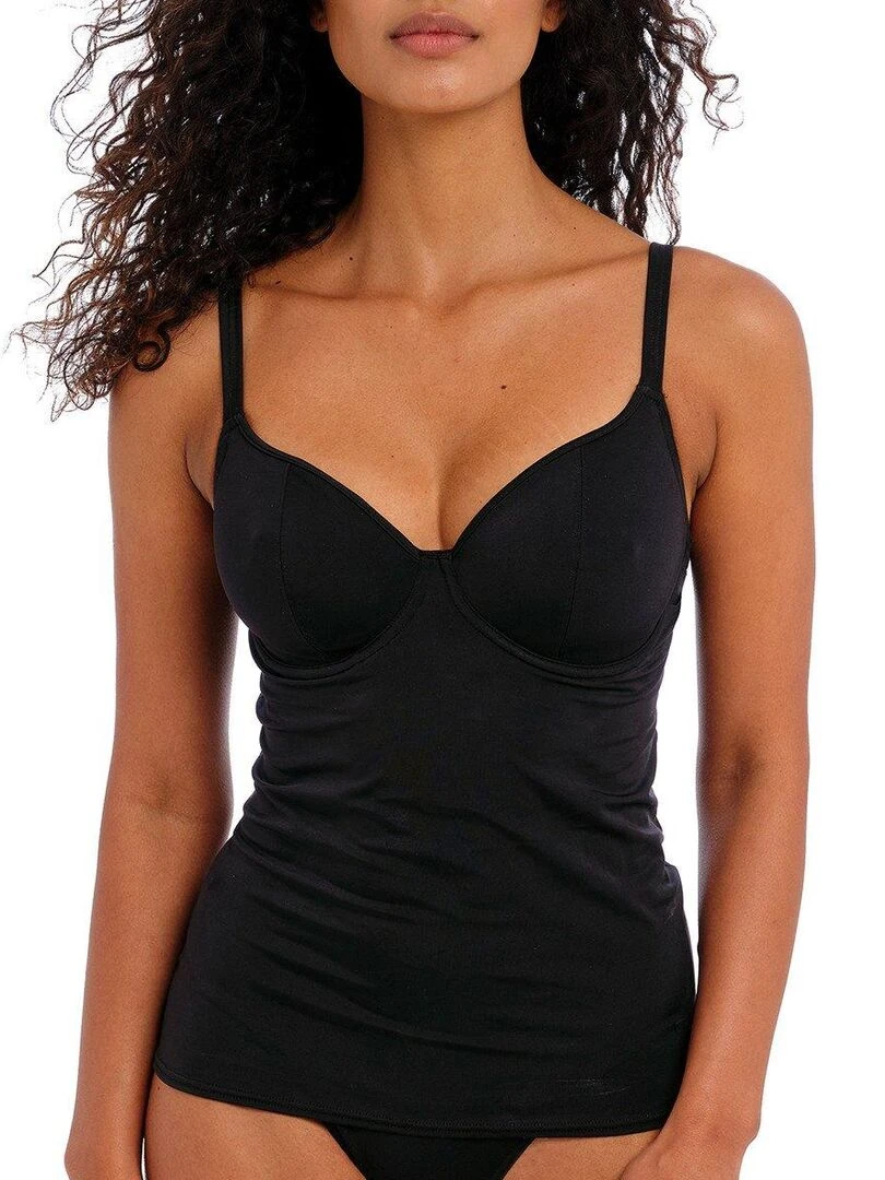 Haut de maillot de bain tankini uni à armatures Jewel cove Noir